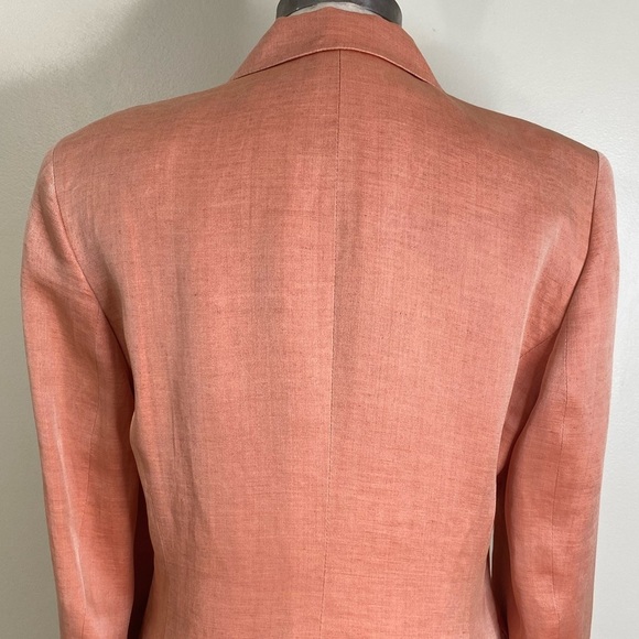 CLASSIC LUXURY VINTAGE WINDSOR BLAZER FLAX SILK CORAL SIZE EURO 40 - Picture 11 of 17